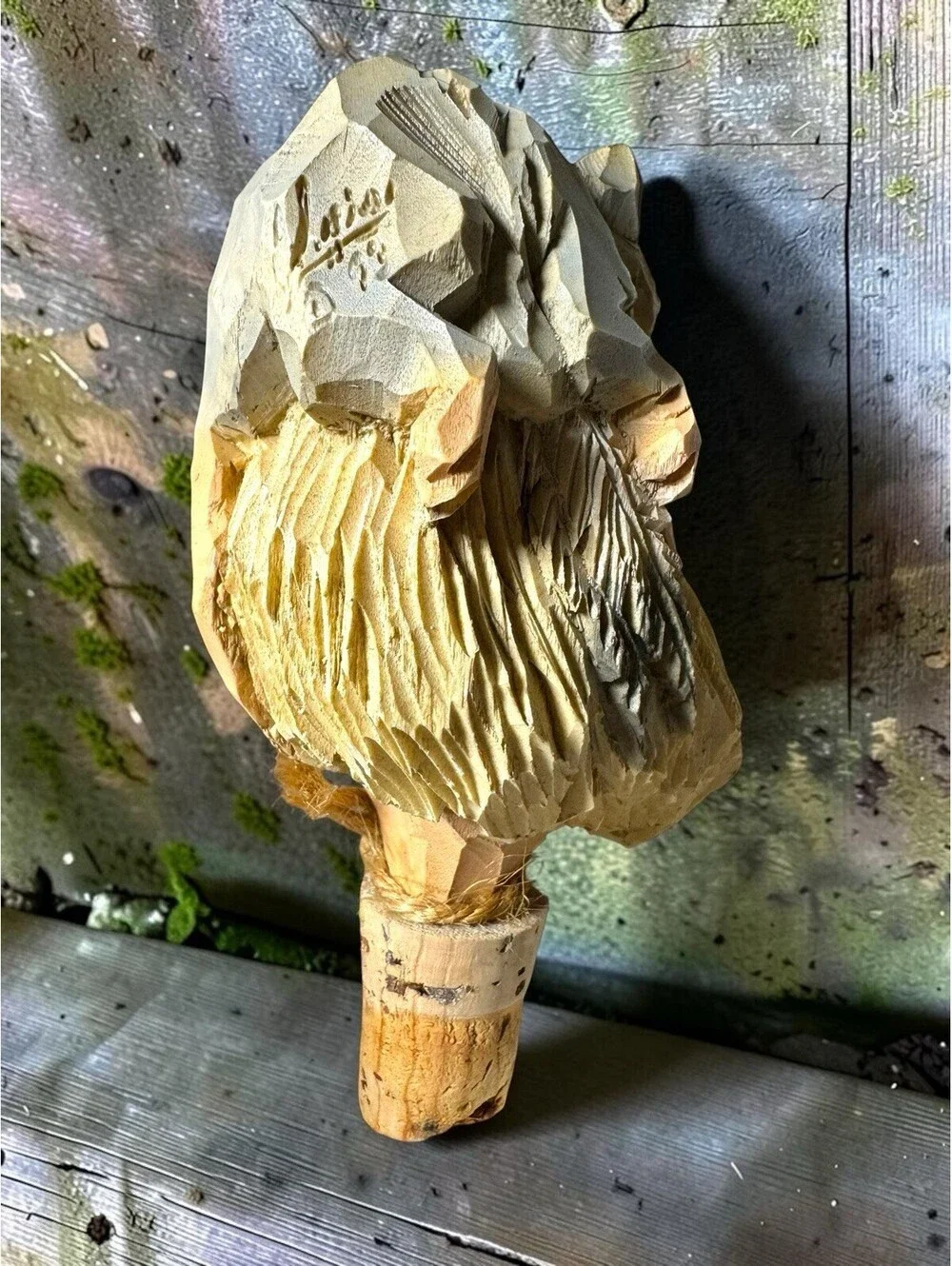 Vintage Chris Hammack Cast Bottle Stopper, Possum Mountain Man Signed